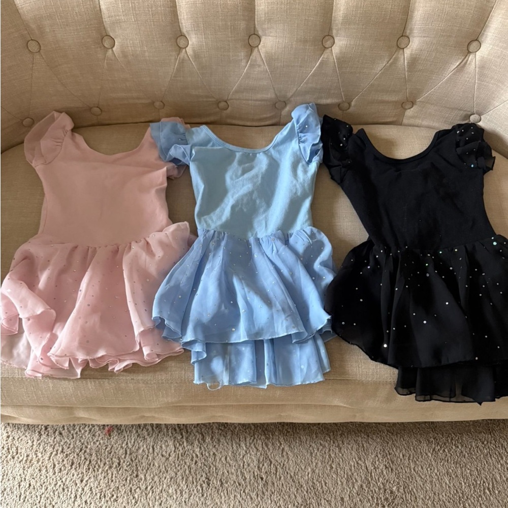 Girls' Sparkle Tulle Ballet Costume Dress - Pink, Blue, Black